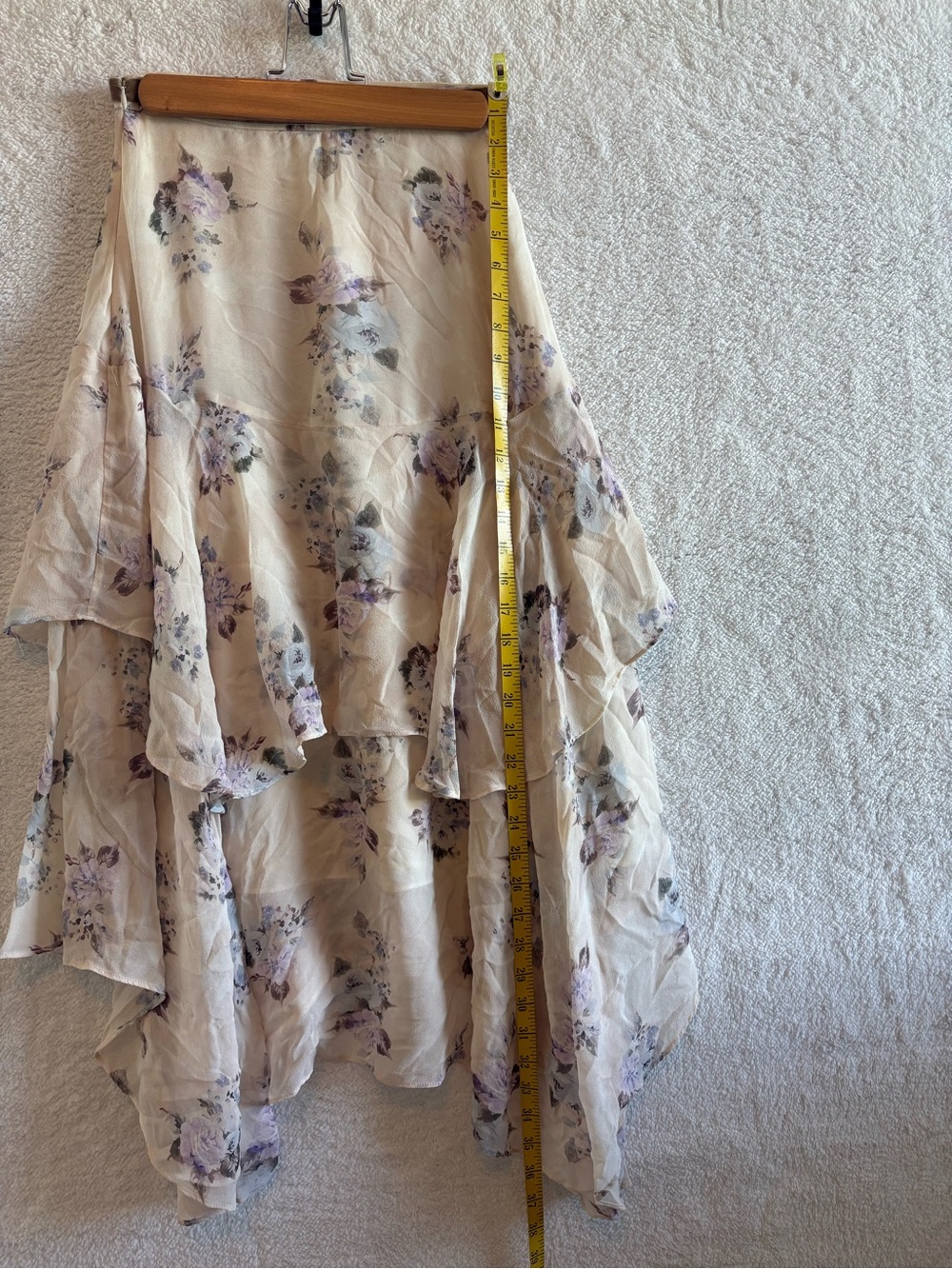 LoveShackFancy Alex Silk Floral Tiered Midi Skirt Size 0 - Picture 5 of 11